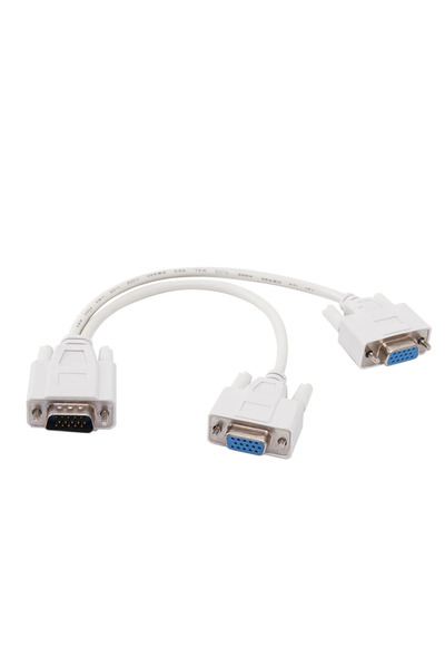 BSN 1pcs 25cm VGA SVGA 1 PC TO 2 MONITOR Male To 2 Dual Female Y Adapter Spli...