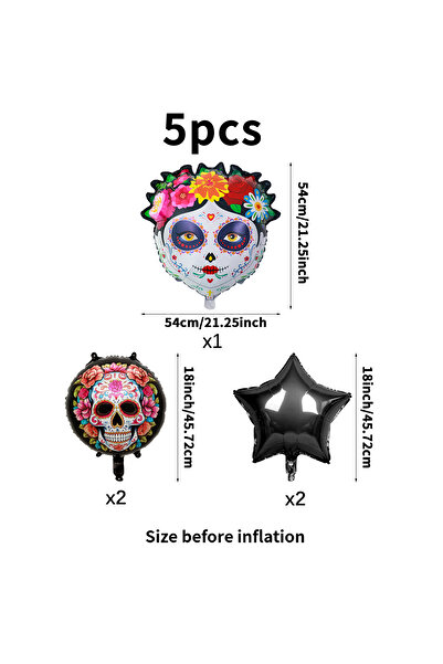 Choice Other 5pcs 5PCS Day of the Dead Ghost Bride Balloon Set, Celebrate Hal...