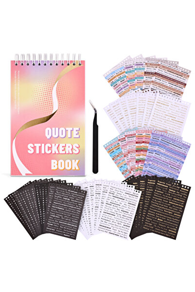 Choice 3000+ Pcs Word Stickers for Journaling, 50 Sheets Quote Sticker Gold F...