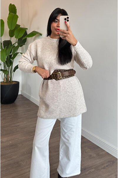 Mahhar Oslo Simit Yaka Basic Tunik - Bej