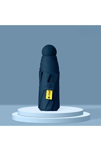 Choice Dark Blue Mini Capsule Folding Umbrella Vinyl with Box Sun Rain Umbrel...