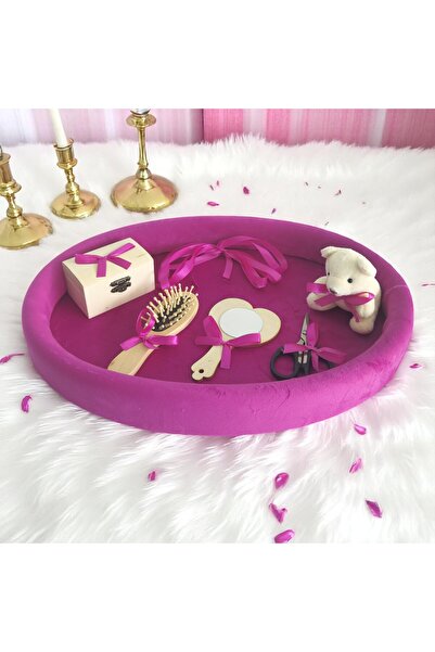 Inovius Tavita Turta, Buretata din Catifea cu 7 Piese - Ursulet Mov - TPT83