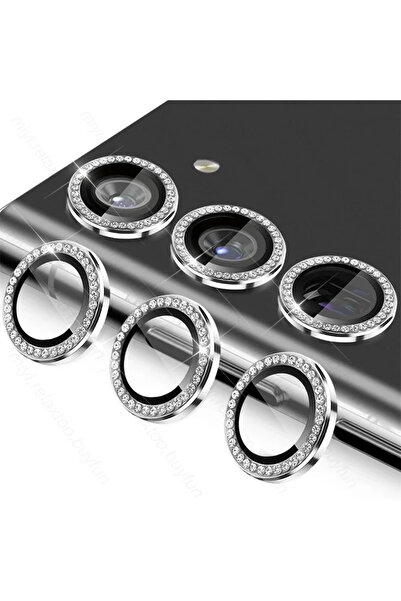 Choice For S24 FE Diamond Silver 9D Diamond Camera Lens Protector Ring Cover ...