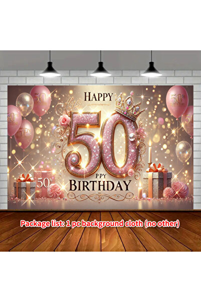 Choice1 210X150 1 Sparkling Pink and Gold 50th Birthday Party Banner - Comes ...