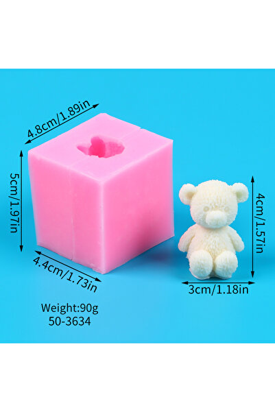 Choice 50-3634-A 3D Bear Silicone Mold DIY Animal Candle Handmade Soap Aromat...