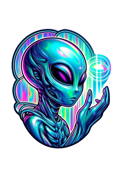 MegaSticker Ufo Alien Sticker Car, Motorcycle, Helmet, Laptop, Glass Sticker ...