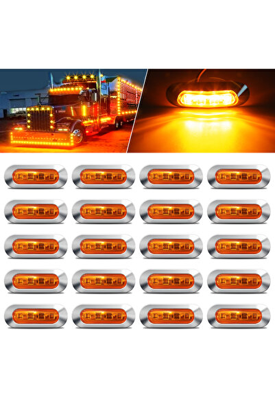 Choice1 مصابيح جانبية LED كهرمانية (20 قطعة) 20/10 قطع، مصابيح أمامية وخلفية،...