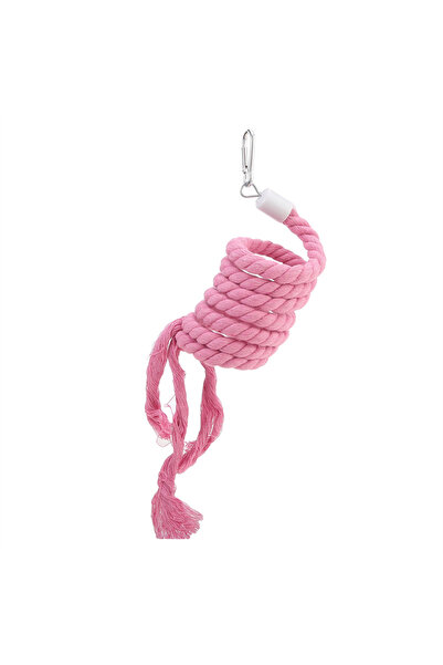 Choice3 لعبة طيور وردية اللون، طولها متر واحد، مصنوعة من حبل قطني حلزوني، تُس...