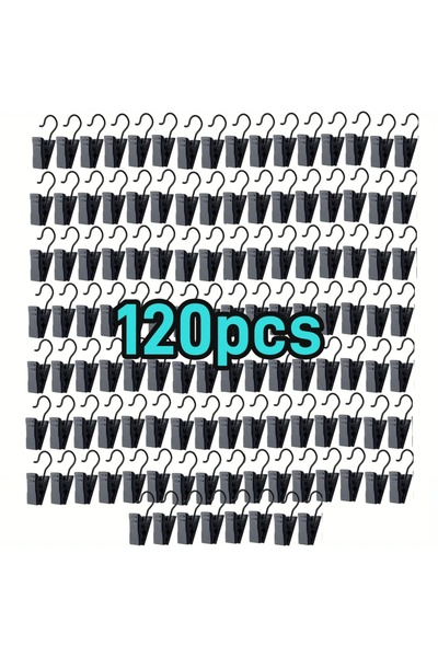 Choice 120 قطعة من خطافات تعليق الستائر المعدنية المزخرفة، متينة، سوداء اللون...