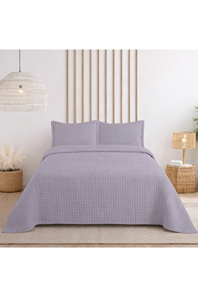 Bella Home Double Sonnia Bedspread Set - 240X260 cm - Gray with Pvc Bag