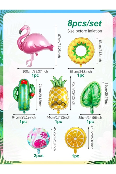 Choice Other 8pcs 8pcs Tropical Balloon Hawaiian Balloons Luau Summer Helium ...