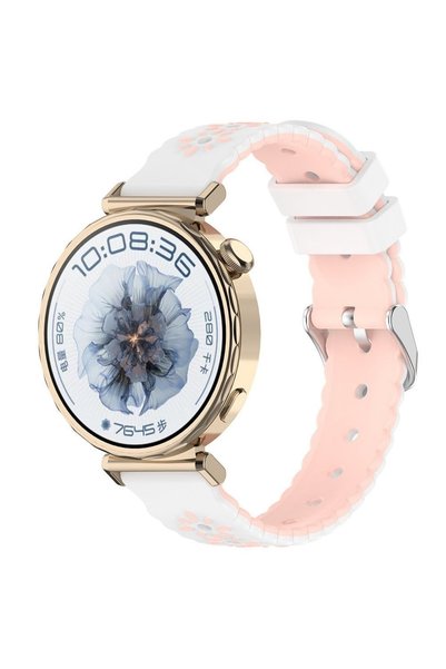 Alstrap Huawei Watch Gt6/Gt5/Gt4 (41mm) GT5 Pro 42mm Uyumlu 18mm Çicek Desenl...