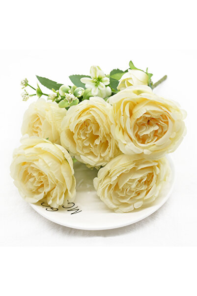 Choice 1pc 5 1 Bundle 5 Forks 9 Heads Artificial Peony Bouquet Home Decor Wed...