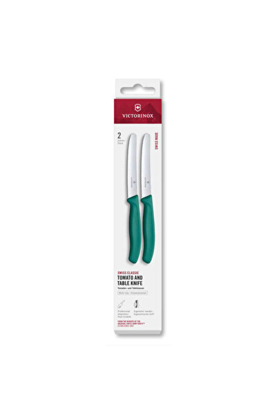 Victorinox 6.7834.2C1 2li 11cm Tırtıklı Domates Bıçağı, Yeşil
