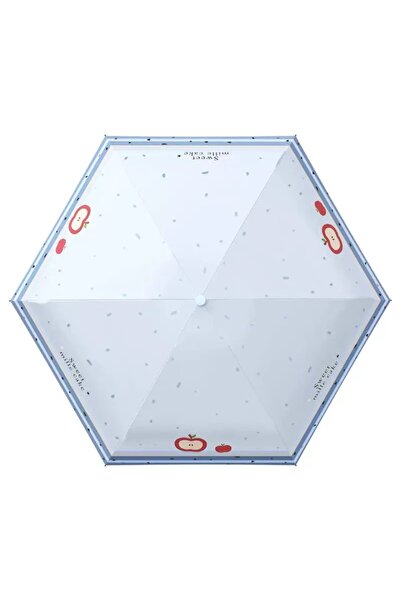 Choice Light Blue Mini Foldable Fruit Pattern Umbrella UV Resistant Heart-Sha...