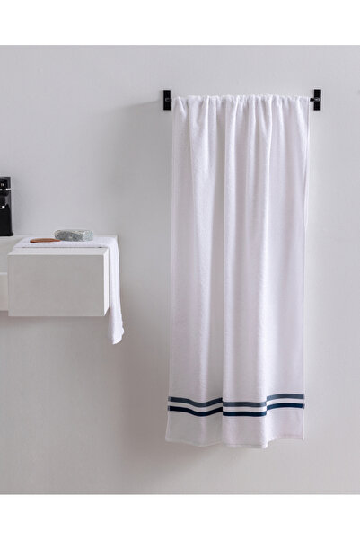 Madame Coco Rosabelle Cotton Bath Towel - White/Blue - 70X140 cm