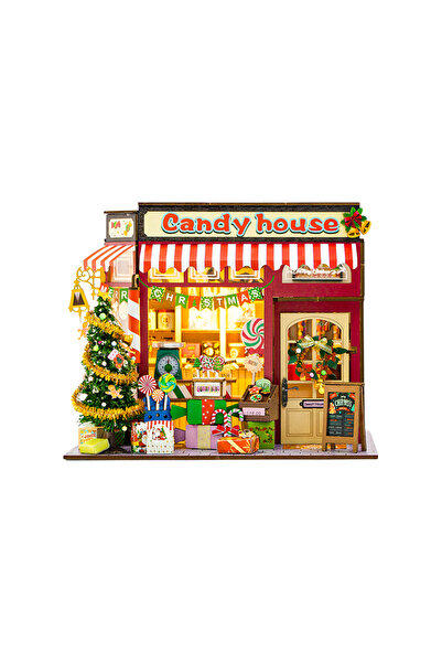 Choice بيت الحلوى لعيد الميلاد - طقم كوخ خشبي يمكنك تركيبه بنفسك - نموذج مصغر...