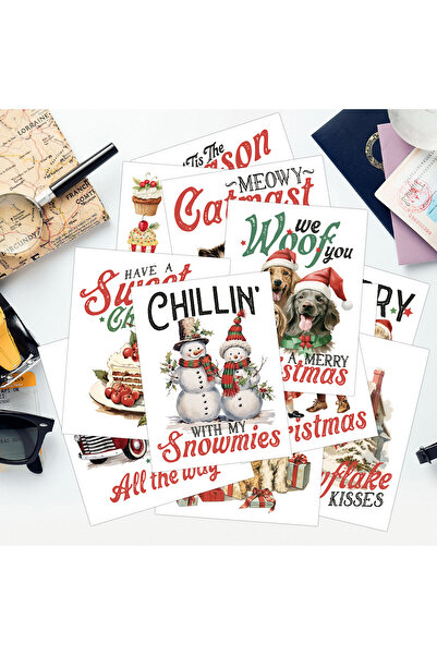 Choice 12 pcs stickers 12pcs Vintage UV DTF Cup Wrap Transfers Sticker,Xmas-T...