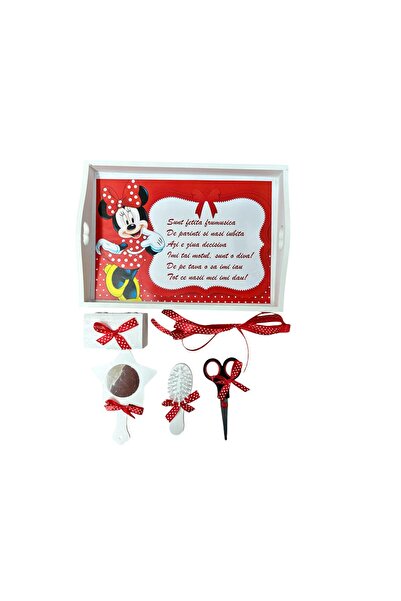 Inovius Δίσκος για 6 κομμάτια κέικ - Disney Minnie - TPT17 Λευκό με κόκκινο