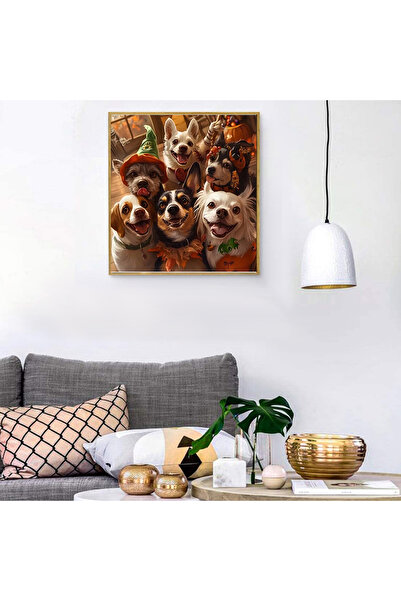 EvimTaze 30X30 cm Square Stone Diamond Painting Set 6 Puppies Patterned Anima...