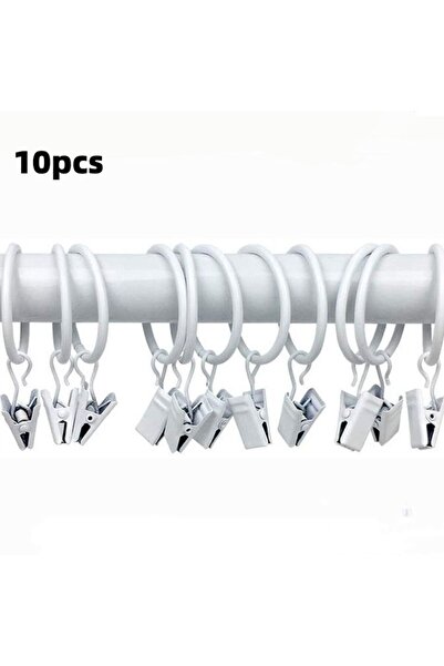 Choice حلقات ستائر بيضاء 3.0 × 32 مم، 10 قطع، حلقات تعليق ستائر معدنية عالية ...