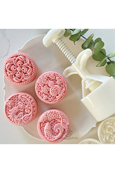 Choice 75g 75g Chinese Style Mooncake Mold Hand Press Cake Mold Mid-Autumn Fe...