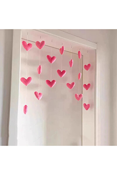 Choice Pink seven Romantic Heart Shaped Door Hanging Curtain Korean Style Str...