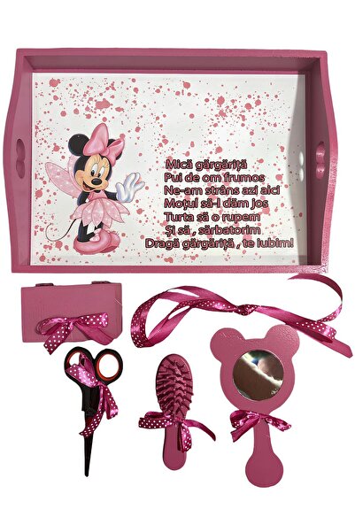 Inovius Tavita Turta cu 6 Piese - Minnie Mouse Zana - TPT57 Roz Inchis