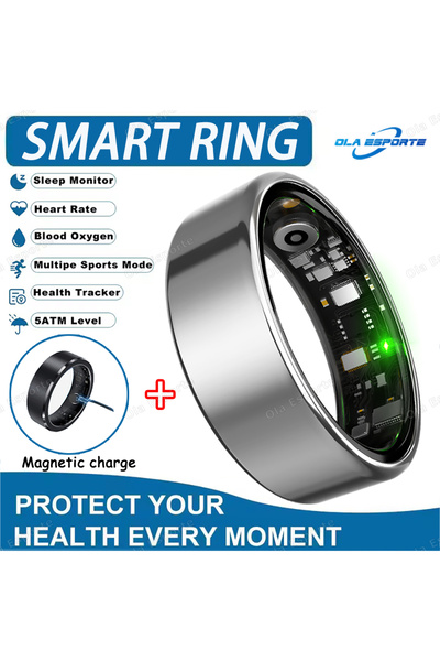 Choice 7 فضي 2025 خاتم ذكي جديد، مراقبة معدل ضربات القلب وضغط الدم والنوم، تت...