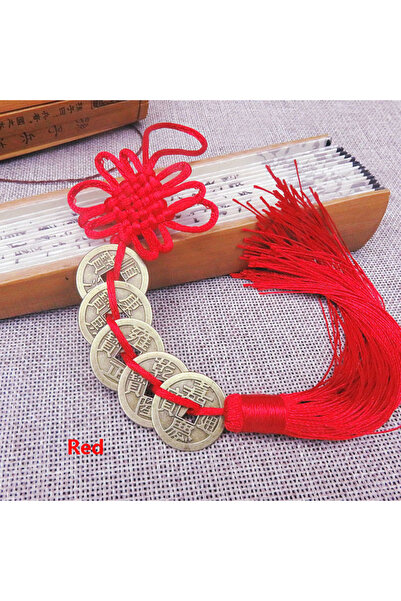 Choice شرابات عقدة صينية صفراء، شرابات حرير مزخرفة على شكل عملة برونزية، شراب...