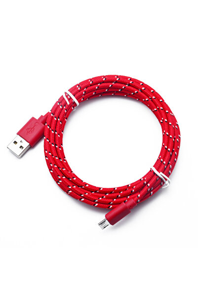 Choice كابل شحن سريع Micro USB بطول 2 متر أحمر، متوفر بأطوال 1 متر/2 متر/3 مت...
