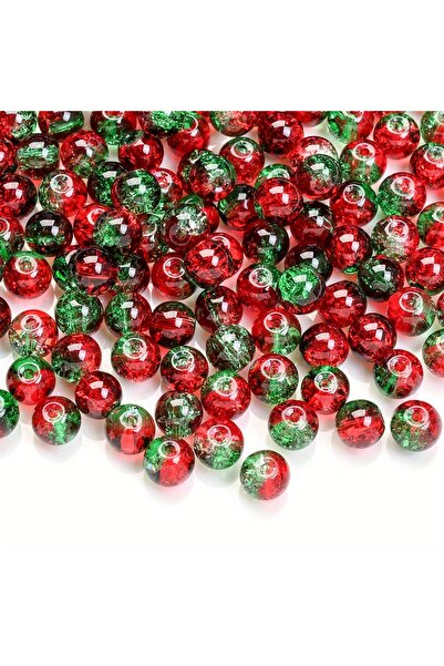 Choice green 95Pcs/Lot 8mm Crystal Glass Red Green Cracked Round Crafts Beads...