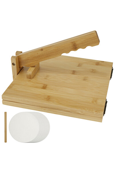 Choice مجموعة واحدة من مكبس التورتيلا المصنوع من الخيزران، مقاس 10 بوصات، صان...