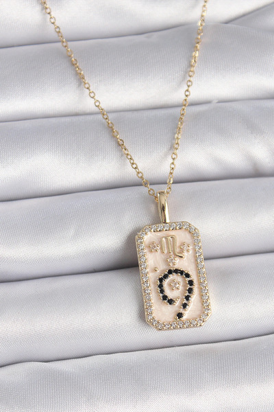 shopwave قلادة نسائية بسوار من الفولاذ المقاوم للصدأ 316L بلون ذهبي وحجر الزر...