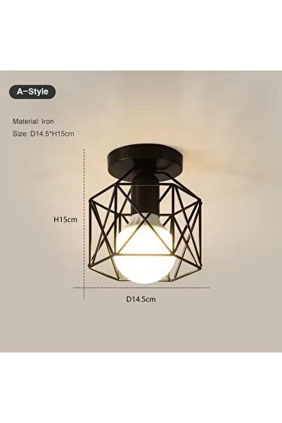 Choice مصباح سقف صناعي عتيق بدون لمبة، بقاعدة E27، لإضفاء لمسة جمالية على مسا...