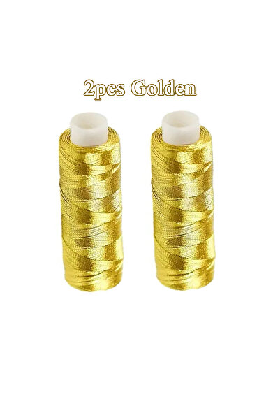 Choice خيوط تطريز ذهبية وفضية، قطعتان، خيوط لامعة، إكسسوارات للحرف اليدوية