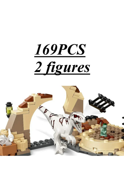 Choice مجموعة بناء ديناصورات عالم الديناصورات (أتروسيرابتور، فيلوسيرابتور، تي...