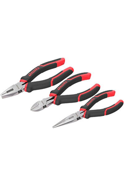 Onsite 3-Piece Non-Slip Handle Carbon Steel Plier Set