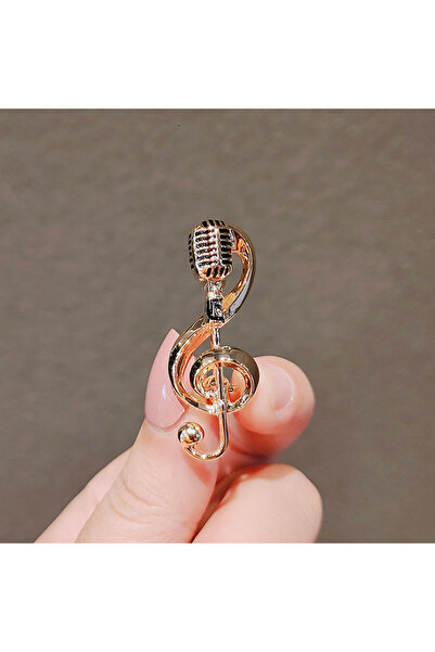 Choice بروش ميكروفون معدني أنيق للنساء، رقم 386، دبوس عصري فاخر، قطعة موسيقية...