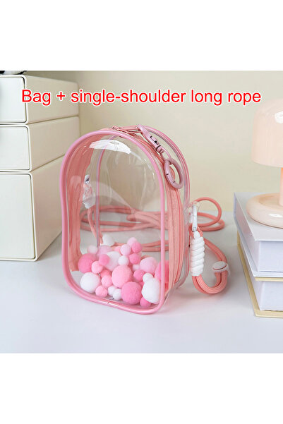 Choice pink 1PC Highly Transparent Crossbody Bag With Storage Compartment For...