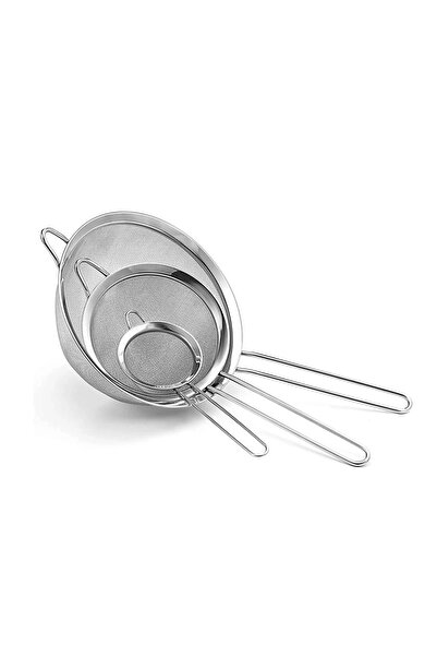 Choice 3PCS Stainless Steel Fine Mesh Flour Sifter with Handle Baking Sieve S...