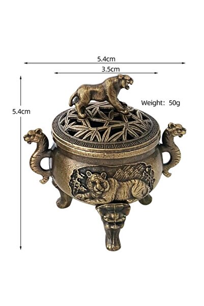 Choice A Handheld Tiger Incense Burner, Ancient Style Metal Incense Holder fo...