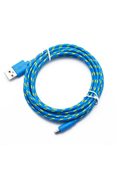 Choice كابل شحن سريع Micro USB أزرق بطول 3 أمتار، متوفر بأطوال 1 متر/2 متر/3 ...