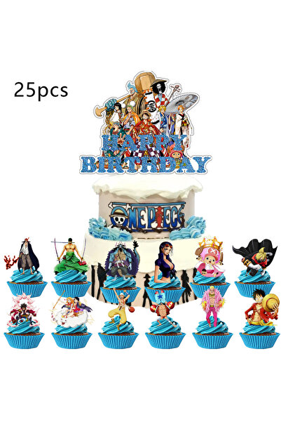 Miniso 25pcs 25pcs One Piece Cake Topper、Cupcake Toppers,One Piece Birthday D...