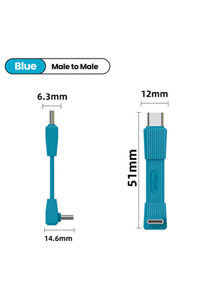 Choice كابل شحن سريع محمول قصير من النوع C إلى النوع C، أزرق، 51 مم، USB 4.0 ...