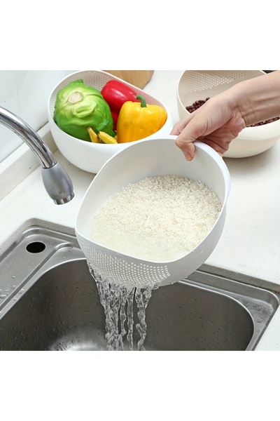 Choice قطعة واحدة من سلة تصفية الأرز، مصفاة أرز، مصفاة لتصفية الفواكه والخضرا...