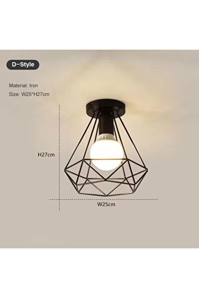 Choice مصباح سقف صناعي عتيق بدون لمبة، بقاعدة E27، لإضفاء لمسة جمالية على مسا...
