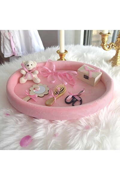 Inovius Tavita Turta, Buretata din Catifea cu 7 Piese - Ursulet Roz Pudra - T...