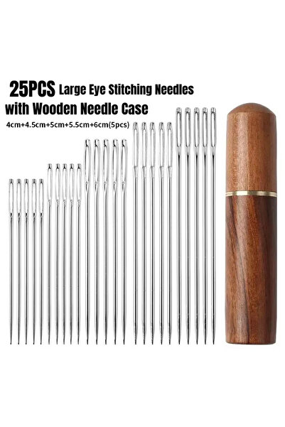 Choice إبر خياطة يدوية من الفولاذ المقاوم للصدأ لكبار السن، 25 عينًا كبيرة، 1...
