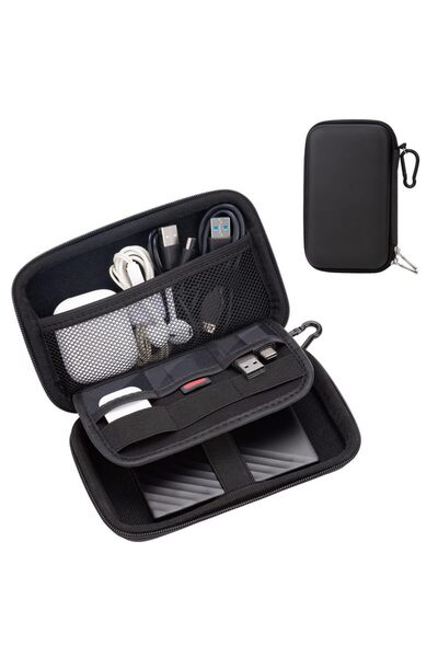 Choice Black Travel Cable Organizer,Electronic Box, Hard Protective EVA Case,...